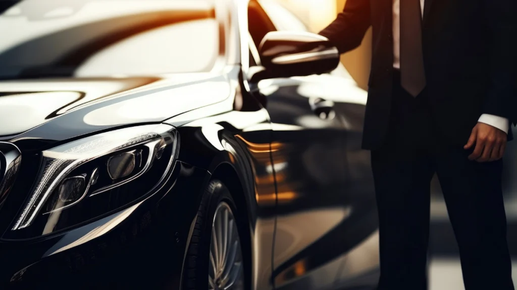 A scenic mountain road between Denver and Aspen with a luxury vehicle.