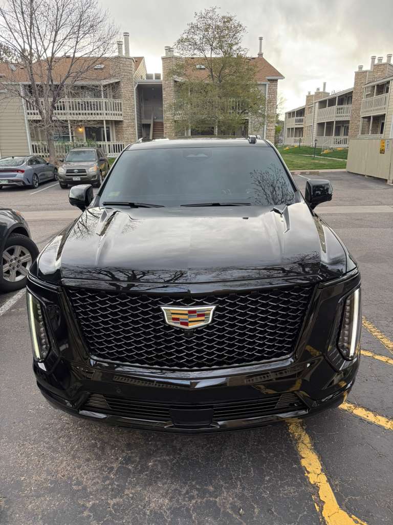 Cadillac Escalade chauffeur service in Denver exterior view